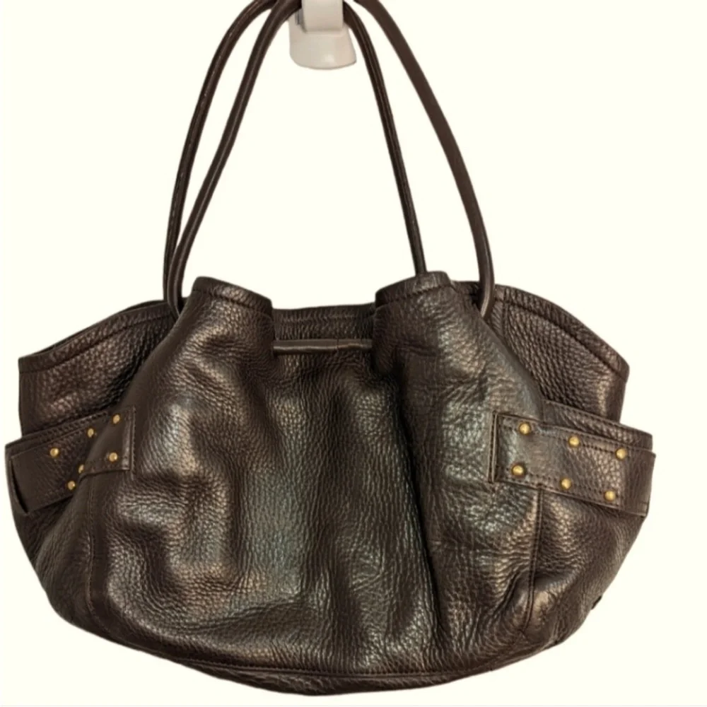 Cole Haan pebbled brown Leather Satchel